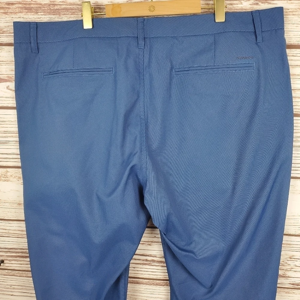 Bonobos Golf Mens 40x32 Slim Blue Houndstooth Tailored Flat Front Golf Pants